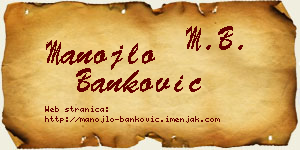 Manojlo Banković vizit kartica